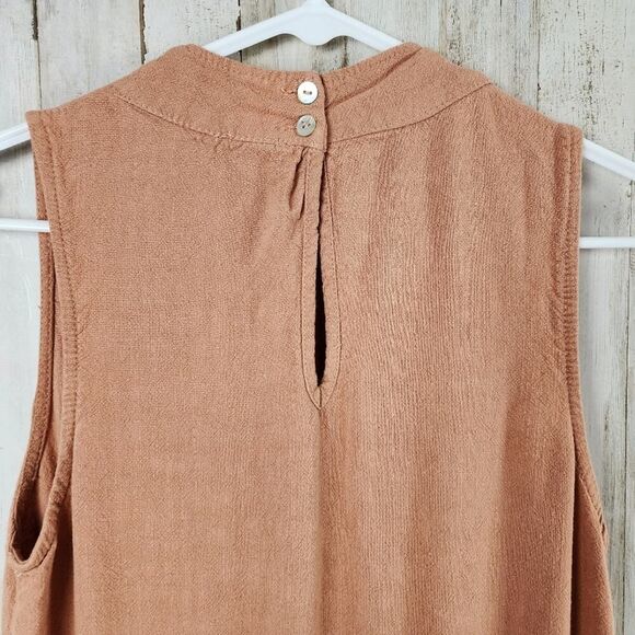 Umgee Sleeveless V-neck Drawstring Waist Jumpsuit Brown Size Small - Picture 7 of 10